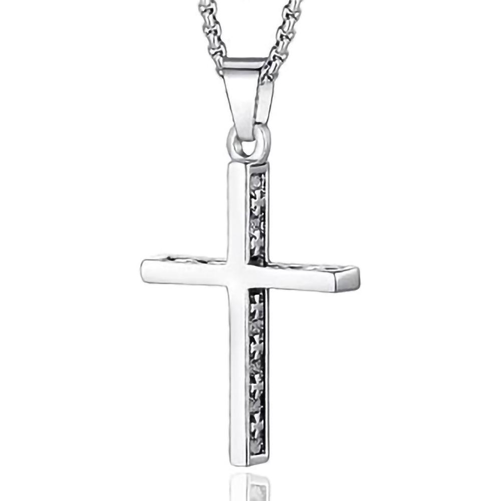 Европейско-американский стиль Титановая сталь Крест Ожерелье - Модный мужской хип-хоп кулон аксессуар
