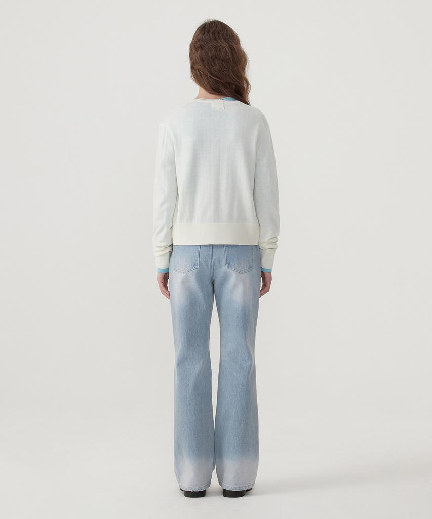 Кардиган Covernat Woman Basic с логотипом Cooper, цвет слоновой кости
