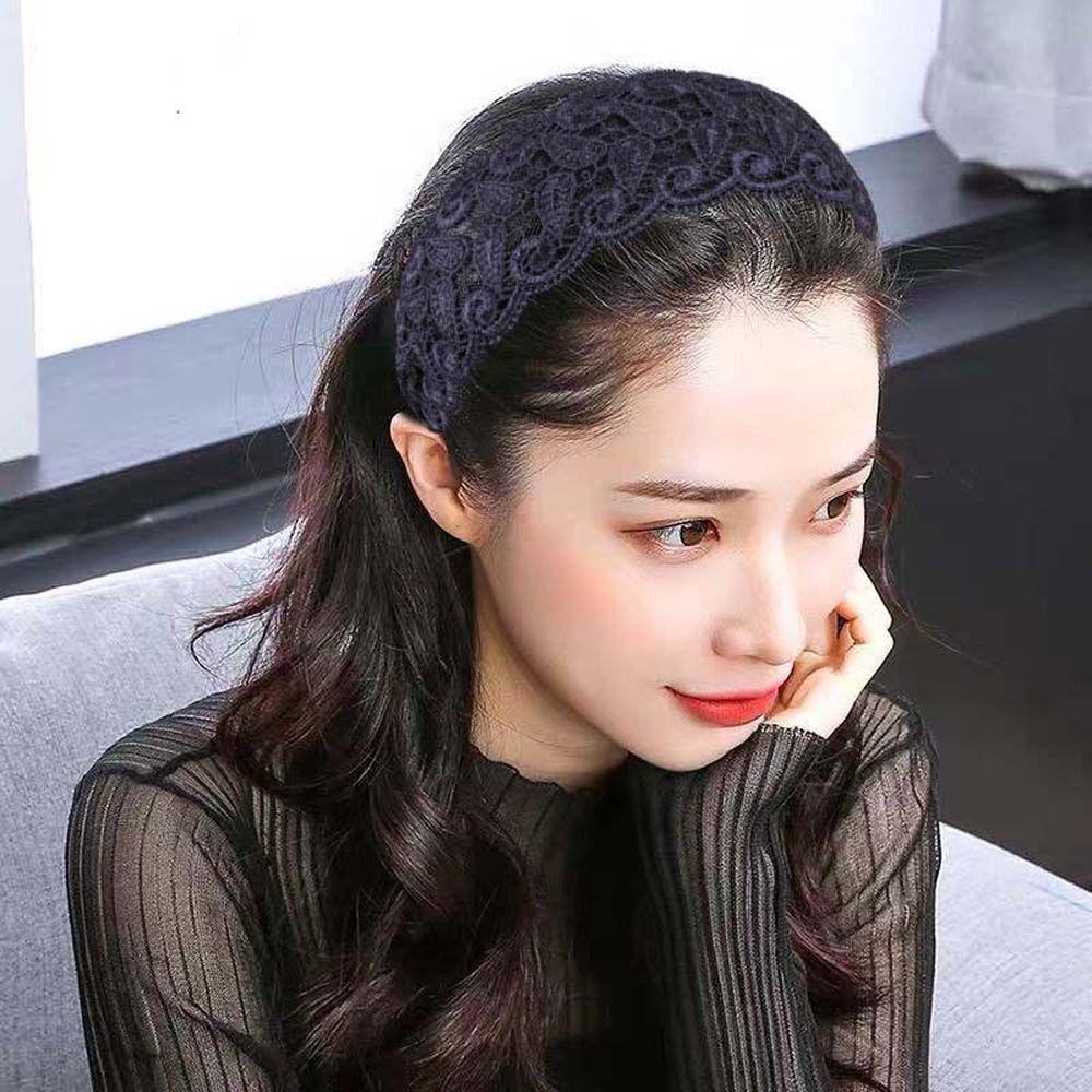 Sweet Wide Side Wash Face For Girls Flower Korean Head Wrap Lace Hairbands Women Hair Hoop Headband
