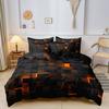 3pcs 3D Digital Print Energy Block Geometric Cube Modern Grid Plaid Checked Bedding Set Includes 1*Duvet Cover & 2*Pillowcases