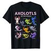 Kawaii Axolotls of The World Axolotl Animals T-Shirt Types of Mexican Walking Fish Kawaii Artwork Tee Cartoon Top 50962