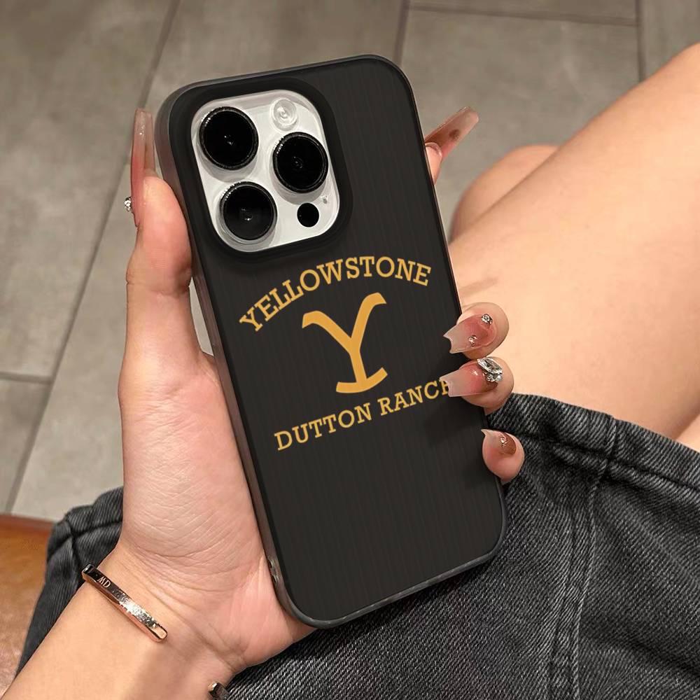 Чехол для телефона TV Y-yellowstoneS Логотип Для телефона 17 16 15 14 13 12 11 Pro Max Plus Pro Air Чехол для телефона Волнистая полоса Задняя крышка