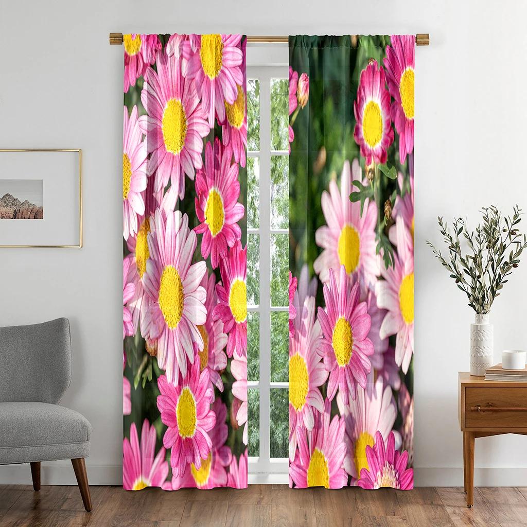 Daisy Flower Blackout Drapes ideal ideal for The Bedroom Window Fabric Drape ideal ideal for Living Room Left and Right Biparting Open High Shading