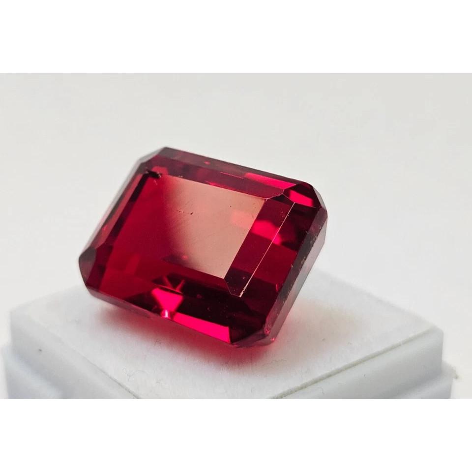 Natural Red Topaz Loose Gemstone Brazilian 40 ct Emerald Cut for Jewelry Making and Gem Collections