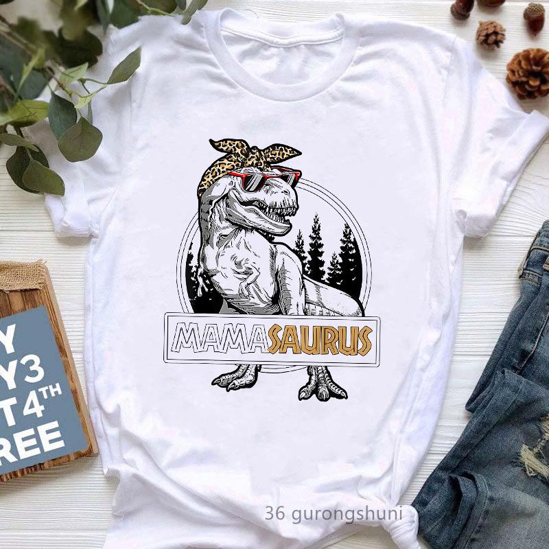 Watercolor Leopard Mamasaurus Graphic Print WomenS Tshirts Funny Jurassic Dinosaur TShirt FeUnisex MotherS Day Gift T Shirt