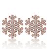 Light Luxury Zirconium Diamond Earrings Fashion Creative Snowflake Ear Hook Electroplated Flower Earrings