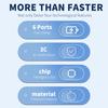 65 Вт 6 портов USB C PD Быстрое зарядное устройство-адаптер для iPhone Quick Charge 3.0 Защита от перезарядки Настенный адаптер Компактный Надежный адаптер питания