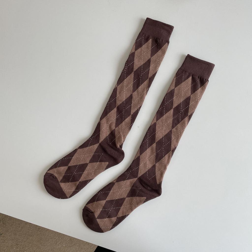 British Style Plaid Women Stockings Long Socks Japanese Style High School Students Thigh High Socks Girls Kawaii Cute Knee Socks