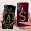 Для Samsung M55 Прозрачный Чехол Роскошная Корона Мода Буквы A-Z 2D Плоский Узор Мягкий Чехол для Телефона Для Samsung Galaxy M55 M556B Чехол