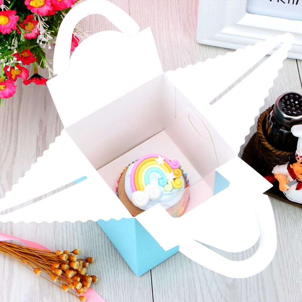 Коробки для кексов с ручкой и окошком, переносные контейнеры для выпечки, отдельные коробки для кексов