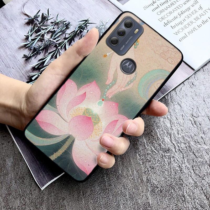 Phone Case For Moto G86 G85 G75 G15 G05 G56 G72 G53 G54 G84 G60 G31 G32 G24 G 5G G Play Lotus Flower