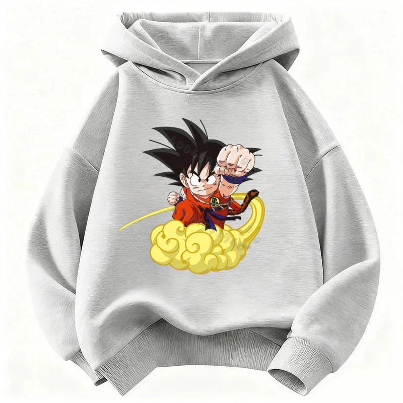 Детская толстовка с капюшоном Dragon Ball Z Гоку с узором, поврежденная - Узор «Борьба» - Подростковая толстовка для мальчиков и девочек