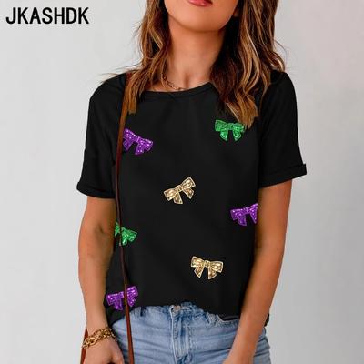 Женские модные повседневные летние весенние блузки и рубашки с круглым вырезом с короткими рукавами