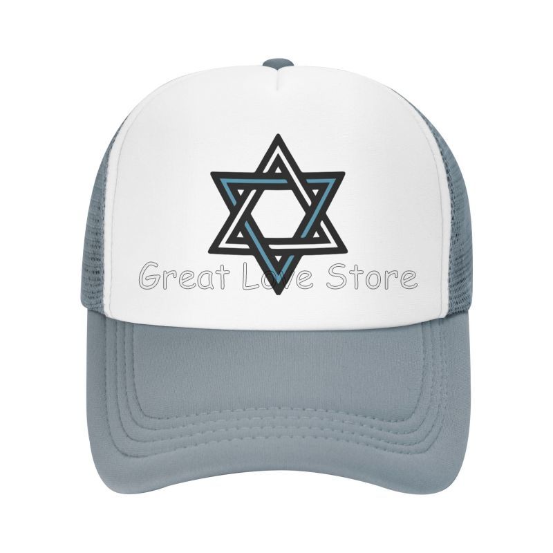 Сетчатые Бейсболки с Принтом Звезда Давида Летняя Мода Дышащие Кепки Snapback Кепки для Защиты от Солнца Регулируемая Кепка Snapback