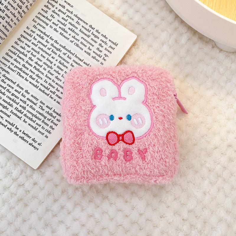 Women Cute Cosmetic Makeup Tampon Bear Rabbiti Napkin Pouch Storage Bag Sanitary Bag Mini Data Cables Organizer Bags
