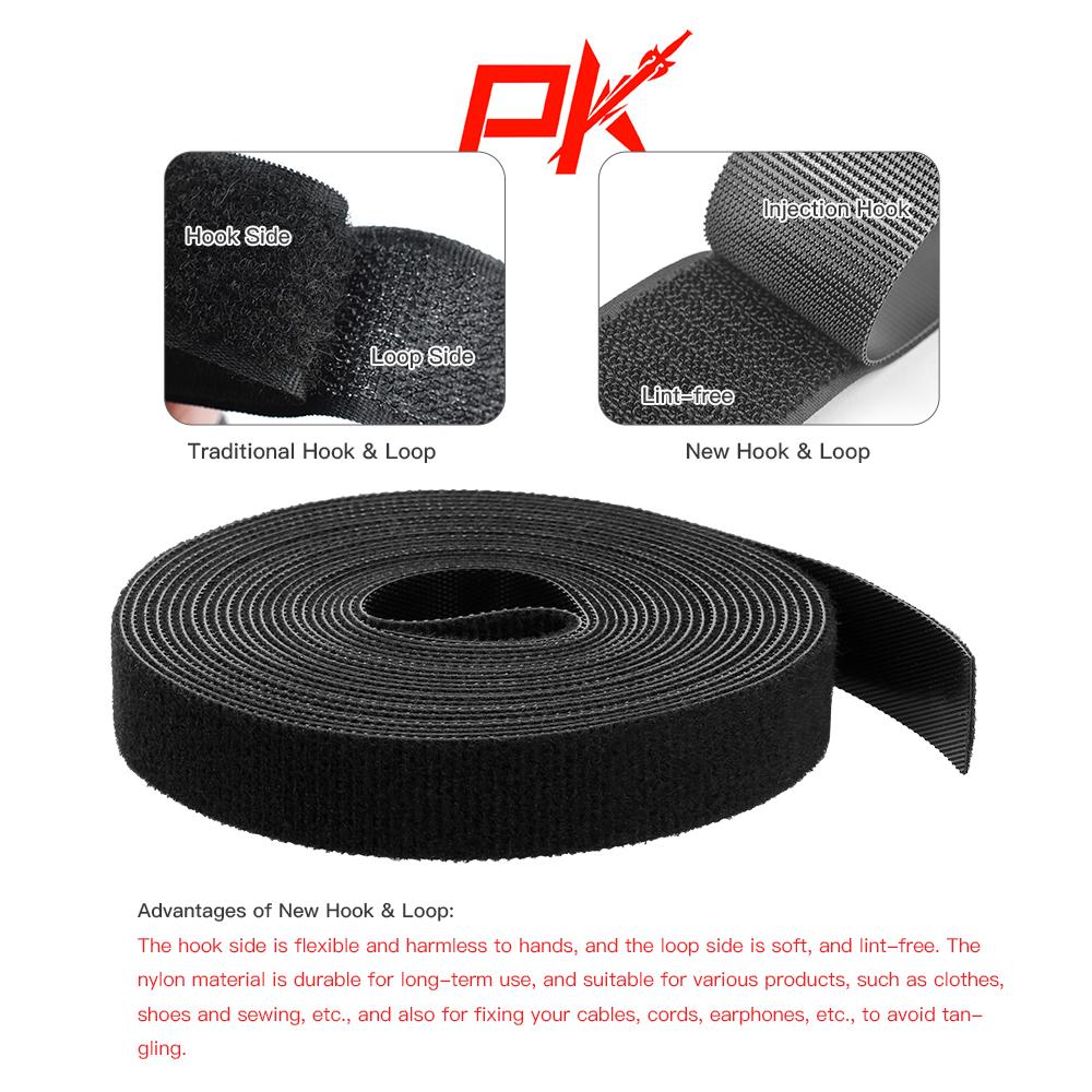1 Roll Self Adhesive Reusable Cable Tie Nylon Fastener Hook & Strap Cord Ties 2cm x 5m