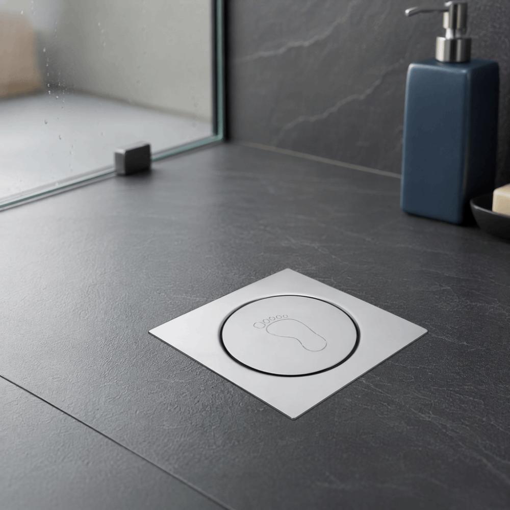 Removable Cover Grate Pedal Bounce Floor Drain Square Shower Drain Durable Floor Drain Garage