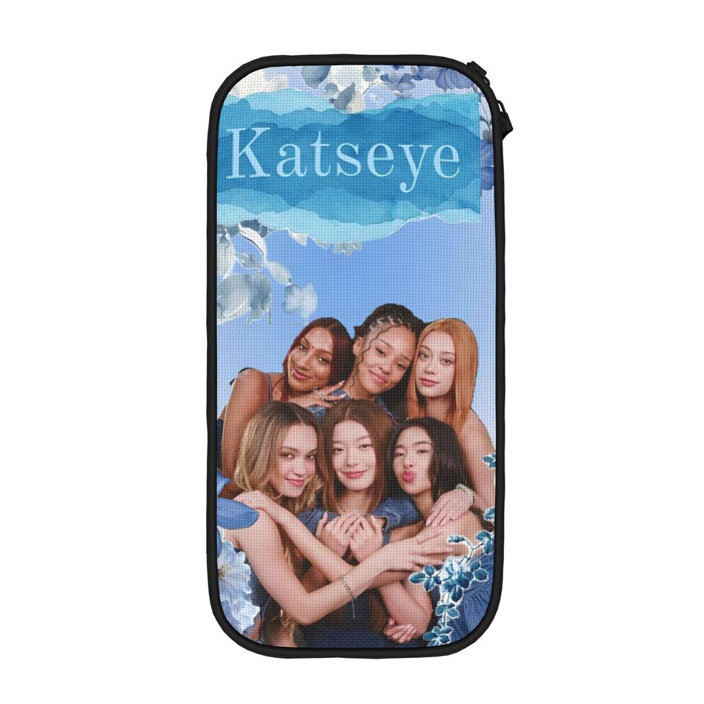 New Katseye Kpop Pencil Cases Pencilcases Pen Holder for Student Big Capacity Bags School Supplies Cosmetic Stationery