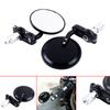 1 Pair Aluminum Round Side Mirrors Rearview 7Celsius8in Bar End Motorcycle Motorbike UK