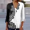 Women's Shirt Blouse Outerwear Print 3/4 Length Sleeve Casual Holiday Basic Button Tops