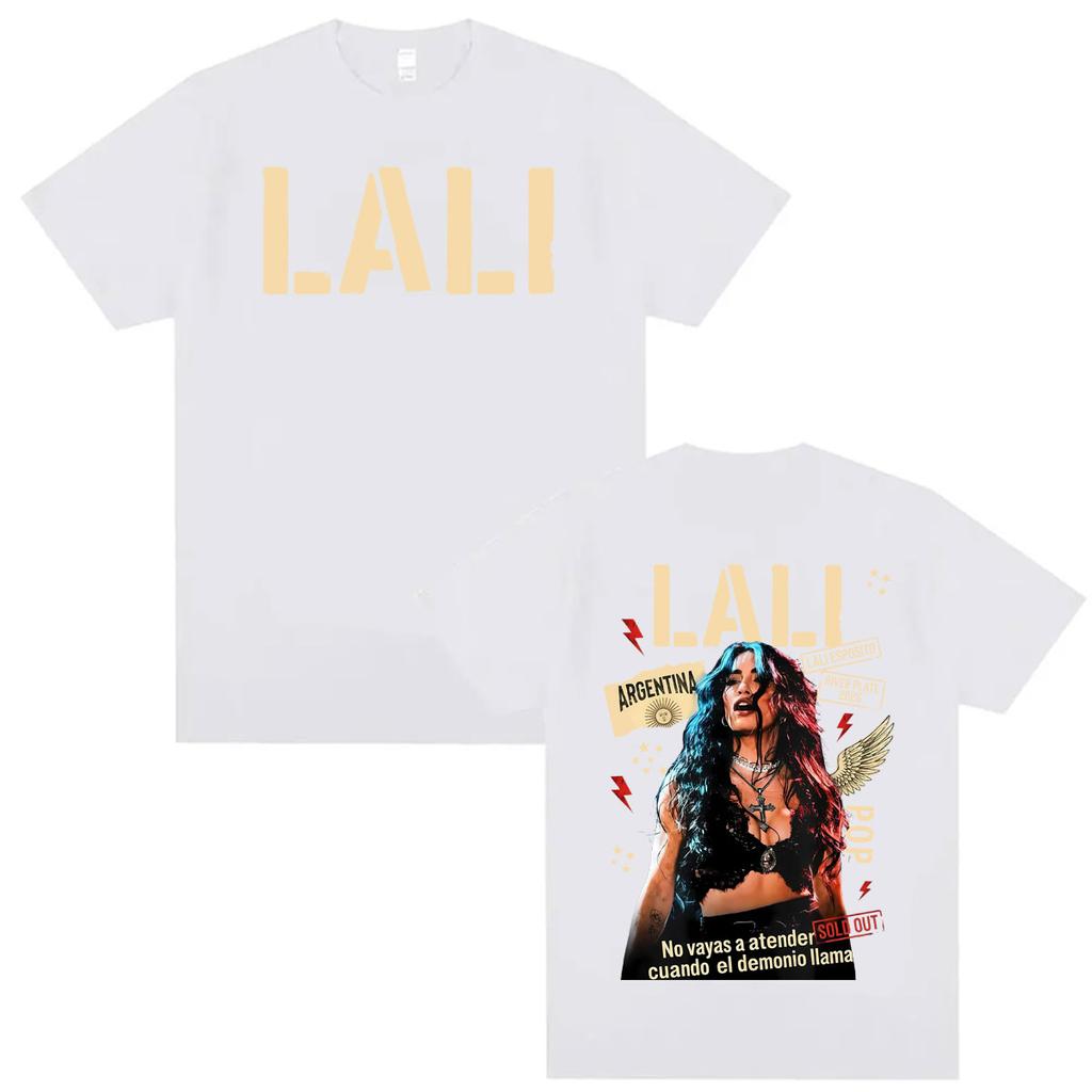 Singer Lali Esposito LA QUE LE GANA AL TIEMPO 2026 Tour Tshirt Retro Fashion Oversized T Shirt Unisex Women Cotton Casual Tshirts