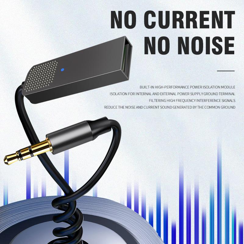 Автомобильный адаптер Aux Bluetooth 5,2 с разъемом USB на разъем 3,5 мм, аудиоключ, приемник BT, передатчик, комплект громкой связи для автоматического беспроводного динамика, музыкального плеера