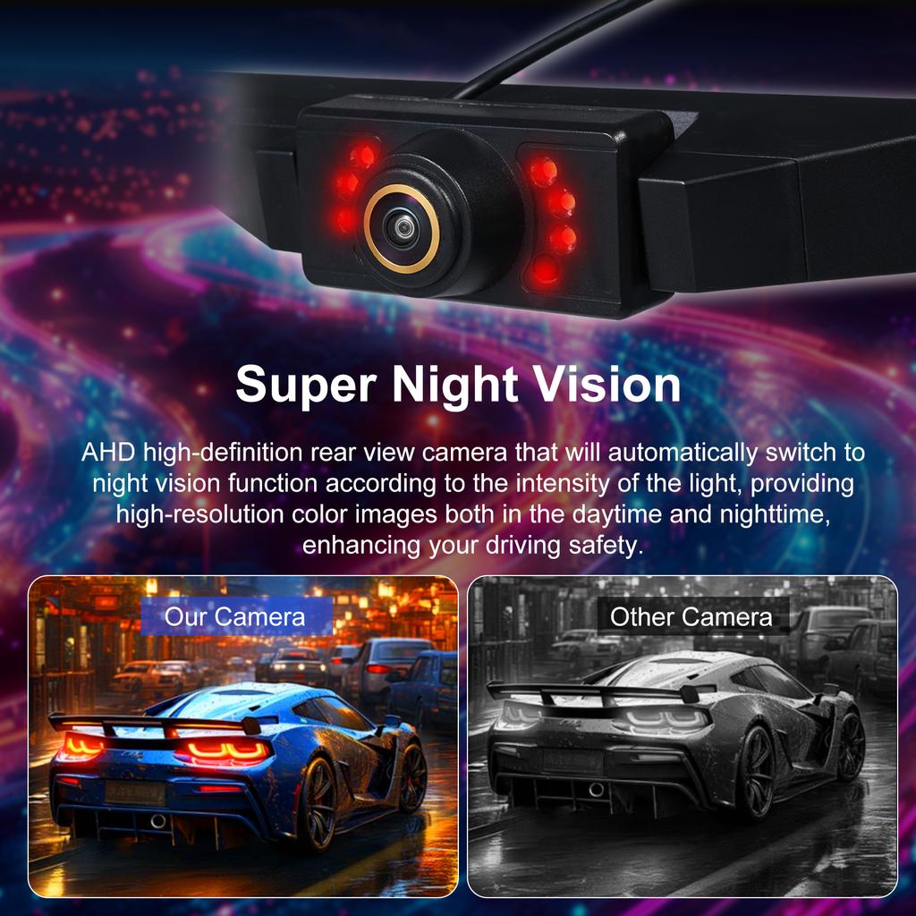 Водонепроницаемая камера заднего вида с 4,3-дюймовым IPS-дисплеем, AHD-камерой ночного видения, 150 градусов