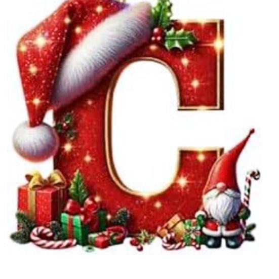 Красные инициалы Рождественские украшения 2D акриловые персонализированные гномы монограммный кулон с шапкой Санты 26 букв украшение для подвешивания на рождественскую елку