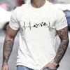 Men's Clothing Novelty Mountain Heartbeat Pulse Line T Shirt Climbing Hiking Graphic Tees Short Sleeve Father's Day T-shirt Men