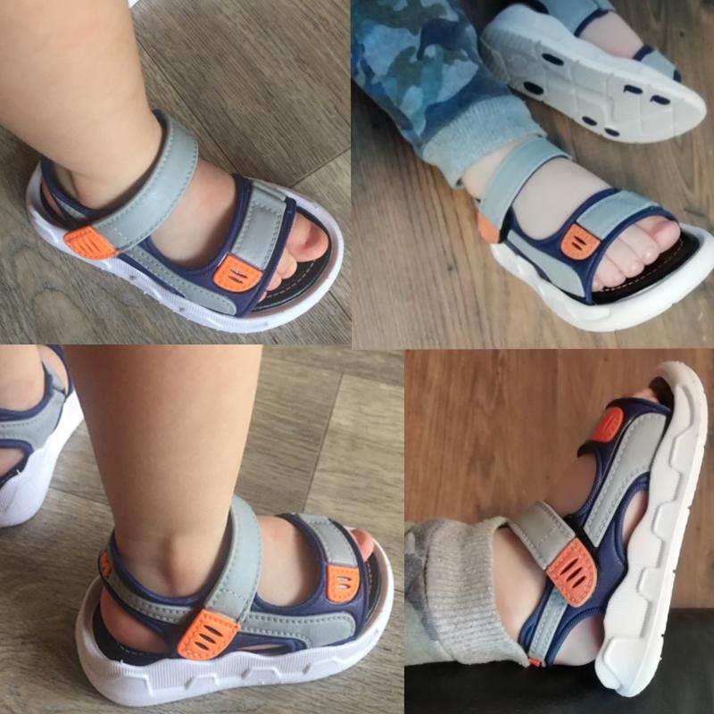 Детские летние кожаные сандалии для мальчиков, детская обувь, детская пляжная обувь на плоской подошве, спортивные мягкие нескользящие повседневные сандалии для малышей