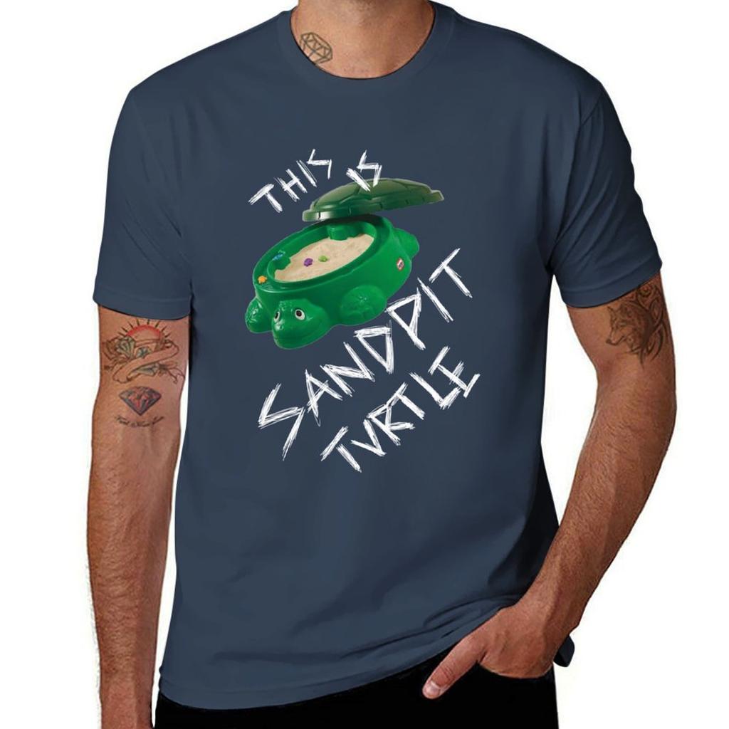 This Is Sandpit Turtle Bmth Meme White On Black Tshirt Basic Breathable Solid Color Tshirt