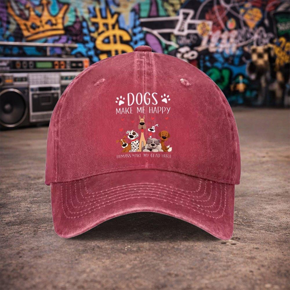 pc Unisex Cute Pet Dog Print Vintage Washed Baseball Cap Unisexs Trendy Hat Versatile Duckbill Cap Fun Print A Unique Bir