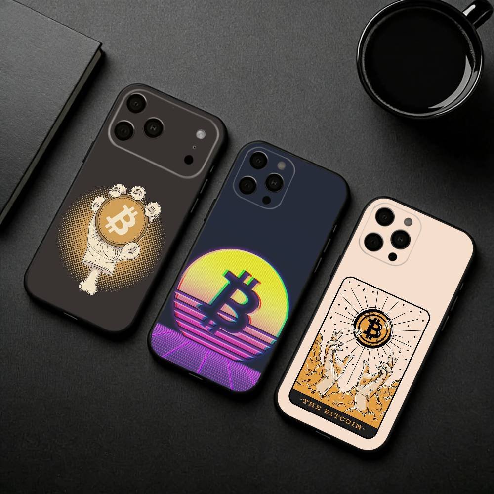 Крутой Арт Биткоин Цифровой Чехол Для Телефона Для iPhone 17pro, 16,15,14,13,12,11 X XR Plus,Другие Мягкий Черный Чехол