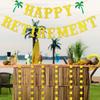 Gold Glitter Retirement Banner, Happy Retirement Party Decorations, Farewell Party Decor - Summer Beach Theme for Men & Women