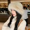 Autumn and Winter Hat Women's Advanced Sense Imitation Mink Bucket Hat Winter Warm Plush Thickened Mongolian Hat