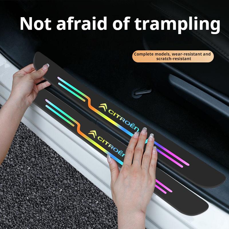 Car Laser Door Sill Anti Scratch Sticker Car Door Threshold Strip For Citroen C4 C3 C5 Aircross C1 Berlingo C-Elysee C4-Picasso aog123