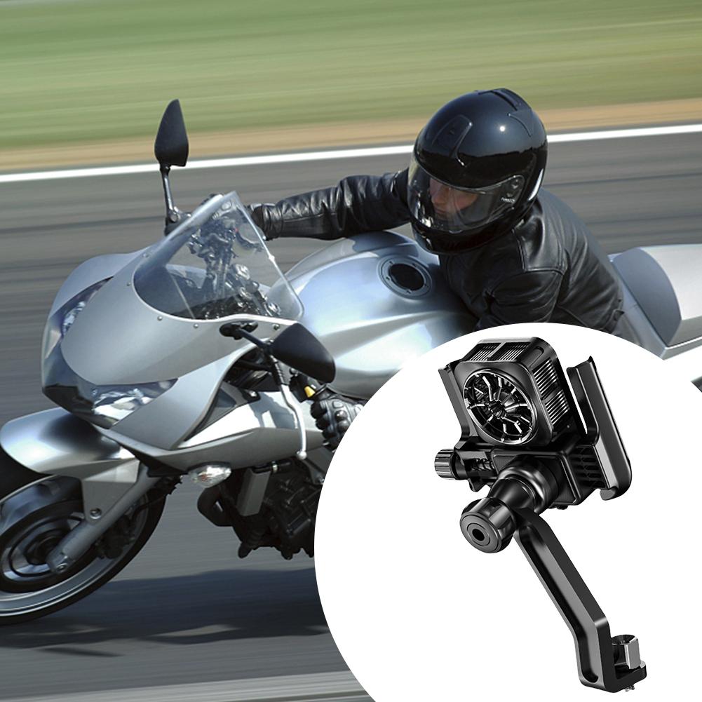 Cooling Motorcycle Phone Mount Anti-Vibration Bike Phone Holder Motorcycle Cellphone Holder for Motorcycle Bicycle Scooter