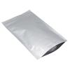 100Pcs Silver Zip Lock Pure Mylar Foil Stand Up Bag Self Seal Reusable Resealable Tear Notch Doypack Food Storage Pack Pouches