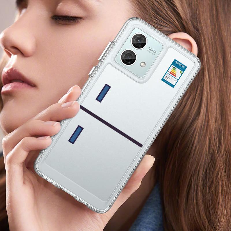 For Moto Edge 70/60/50/40 G77 G67 G57 G84 G86 G56 G15 G05 G75 "Fridge design" Hard Clear Case / G35 G85 G06 Shockproof Motorola Cover