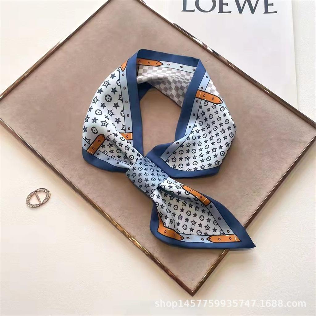 Silk Scarf Small Long Square Scarf Women'S High-End Neck Protection Scarf Professional Matching Shirt Scarf