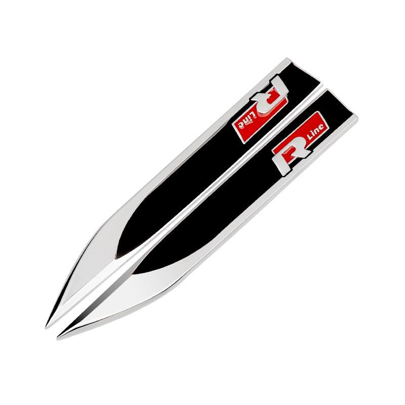 HAT1 2Pcs for Volkswagen VW GTI GTD R Line Golf 5 6 7 MK3 MK4 MK5 MK6 MK7 MK8 Metal Car Sticker Side Emblem Fender Bumper Strip Badge