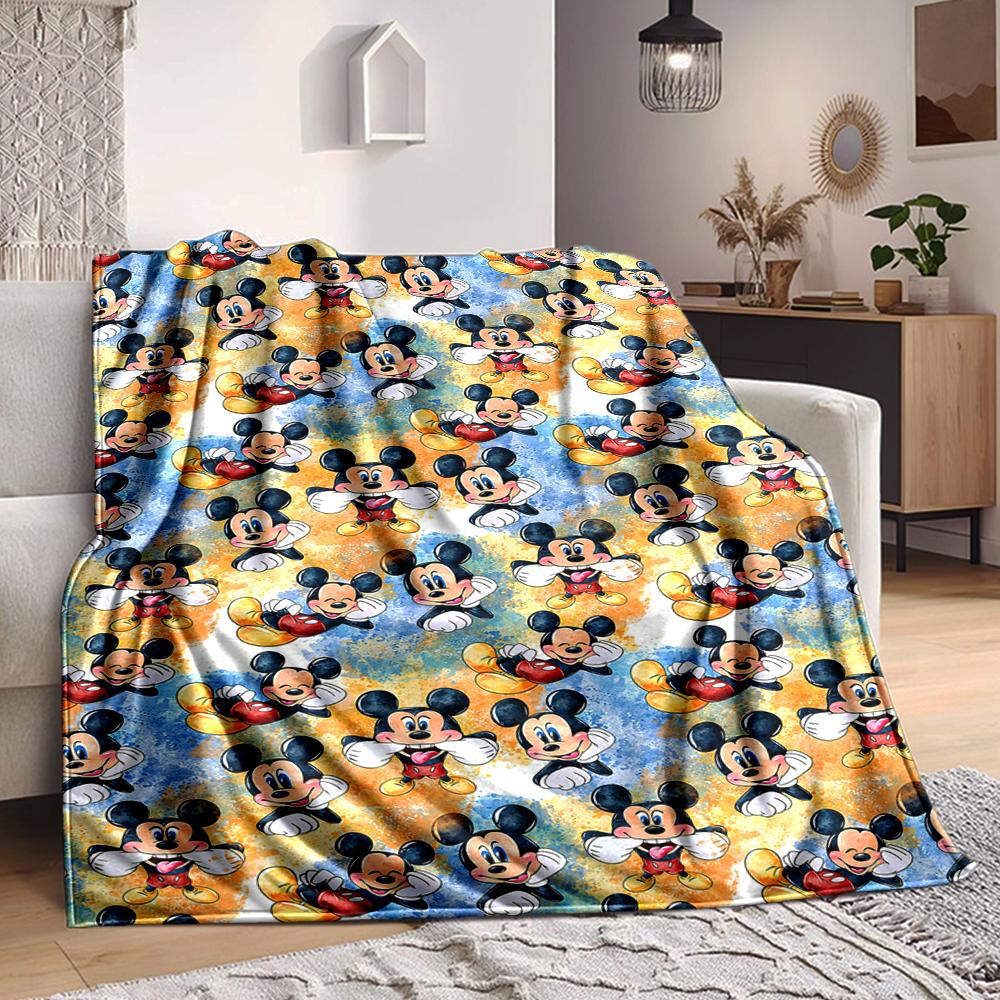 1Pc Mickey Mouse Blanket Soft And Comfortable Casual Warm Camping Travel Christmas Halloween Xmas Gift M928687