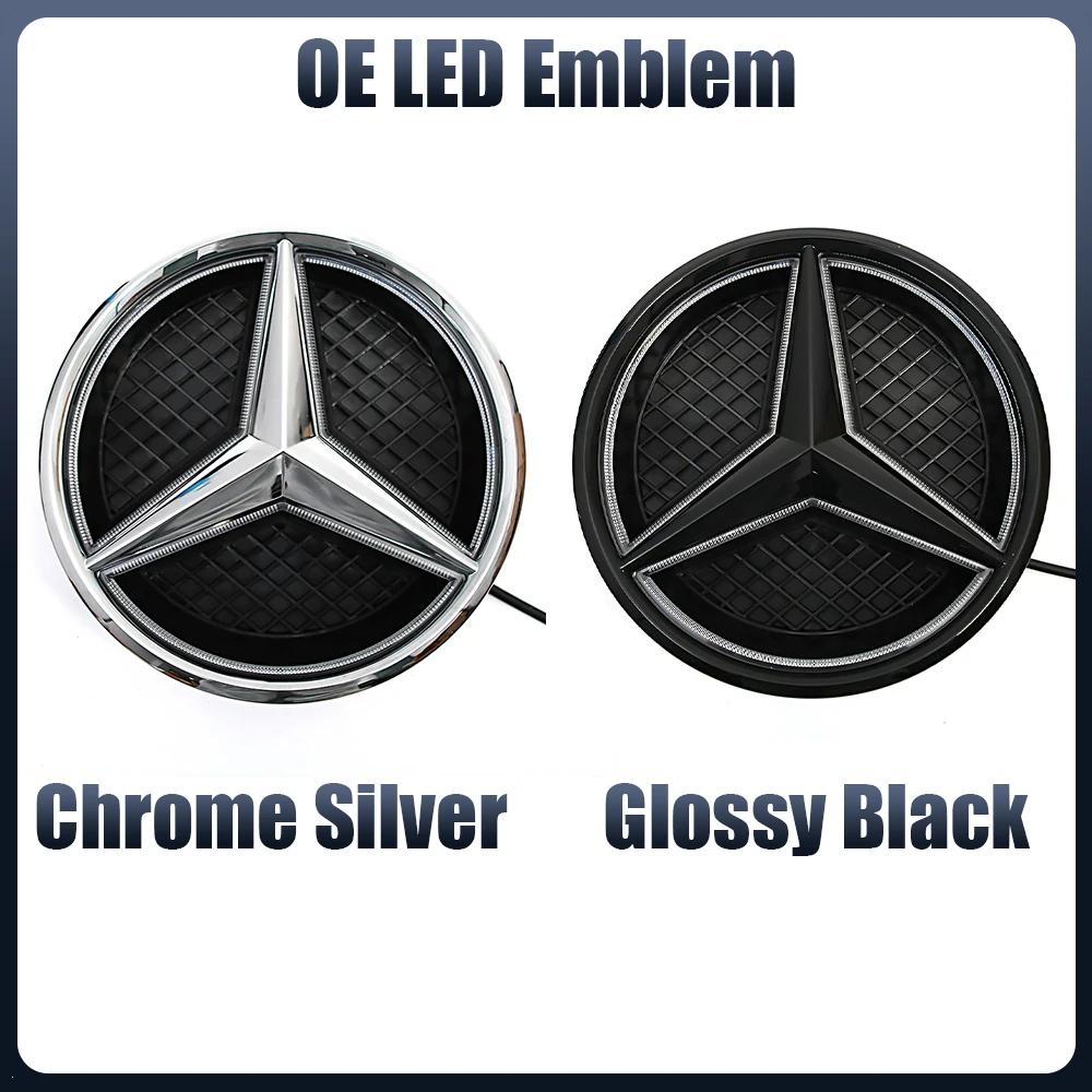 AAVS1 1pcs For Mercedes Benz X253 W166 C292 X166 2016-2019 LED Emblem Light Car Front Grille Illuminated Logo Star Badge
