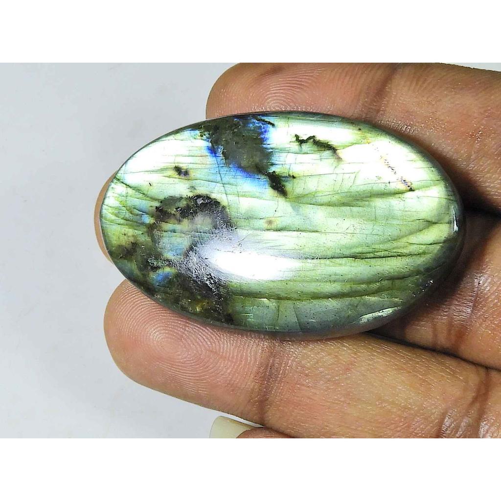 110Cts. Natural Labradorite Oval Crystal Cabochon Loose Gemstone 30X48MM SK-1949