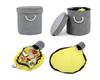 Toy basket, blocks with mat, organizer, bag, container with lid, handles