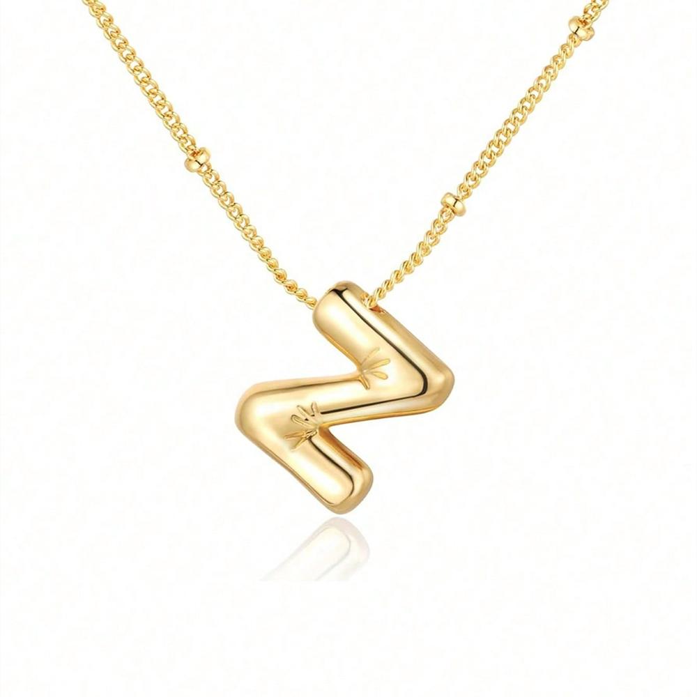 Винтажное ожерелье с подвеской в ​​виде воздушного шара и массивных букв для женщин, золотого цвета, 26 английских букв, инициалов, ожерелья, ювелирное изделие, подарок