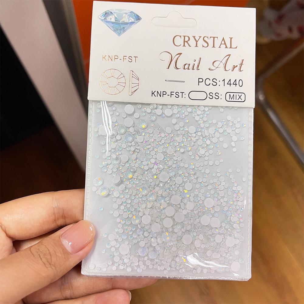 1440 шт. 3D красочные Русалочки круглые стеклянные бусины подвески для ногтей Аврора кристалл стразы украшения пузырьки драгоценные камни маникюрные аксессуары