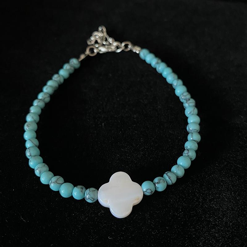 Лидер продаж 4 мм бирюзовый крест кулон браслет религиозные христианские эластичные браслеты ювелирные изделия