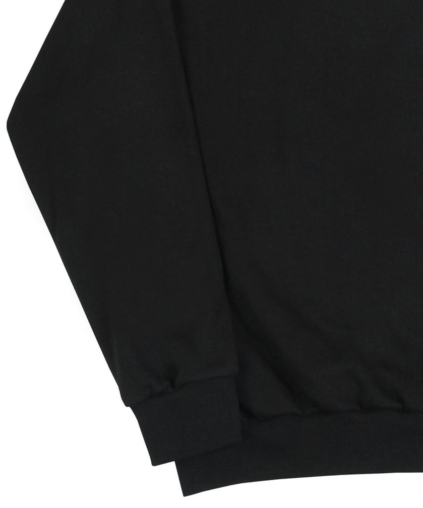 GRAVER [Unisex] Duck Flower Embroidered Smile Sweatshirt_Black