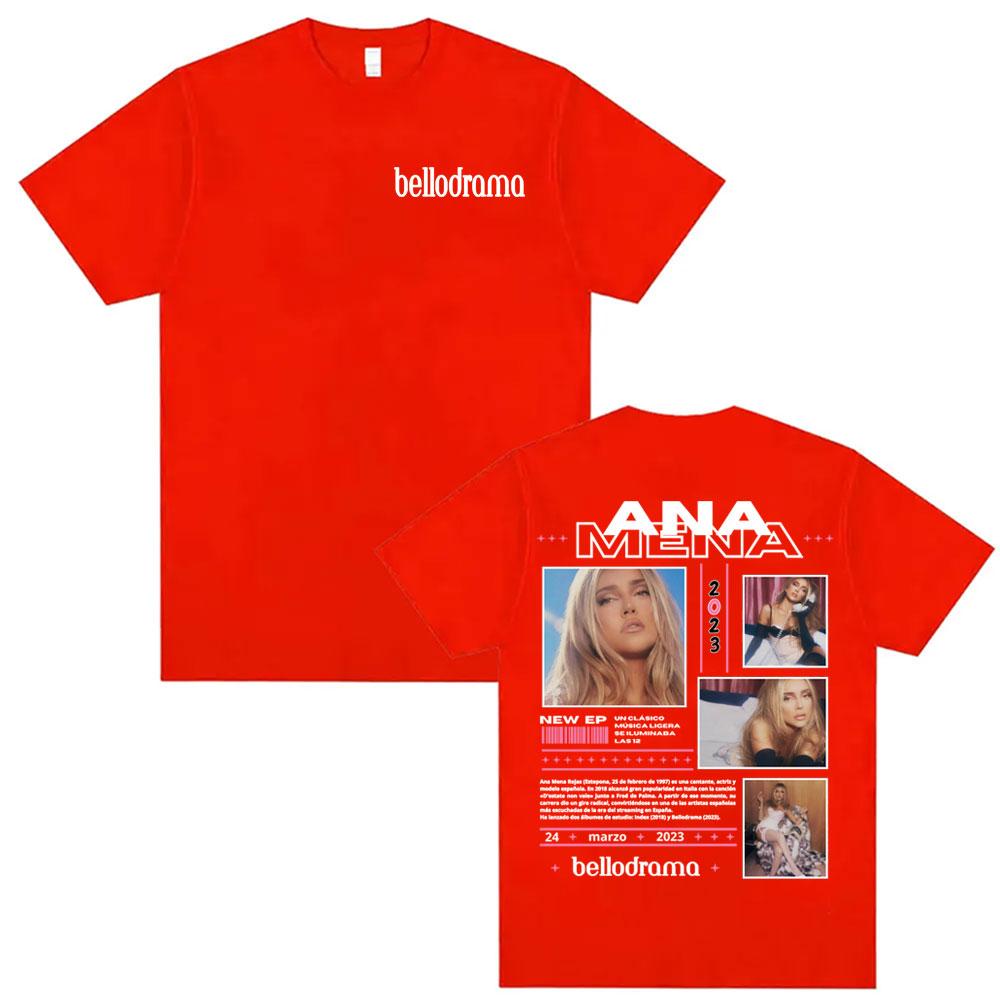 Летняя певица Ана Мена Альбом BELLODRAMA 100% Хлопок с принтом Футболка Тур Мужская Женская Хип-хоп Харадзюку Y2K